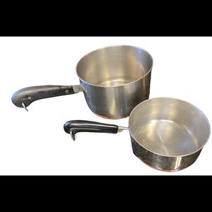 Revere Ware Copper Bottom 1Qt and 2Qt Sauce Pans